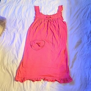 Womens pink pk gown.  Knee length.  With heart pocket.  Size small